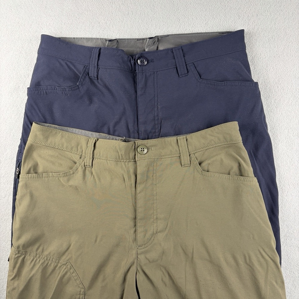 Lot 2 Eddie Bauer Fleece Lined Pants Tagged 36x30 Fits 32x30 Navy Olive
